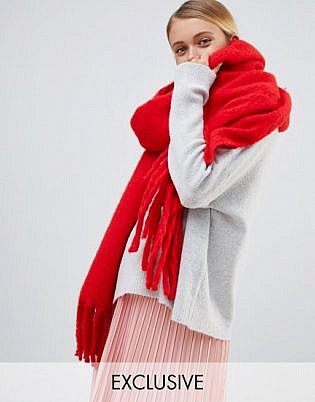 My Accessories Red Super Soft Extra Long Scarf