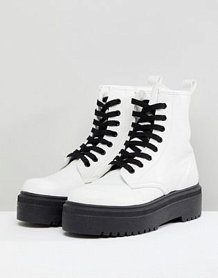 Asos Design Attitude Chunky Lace Up Boots