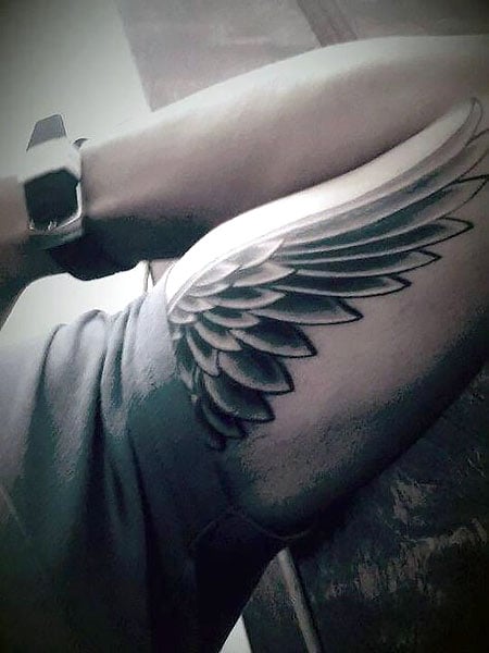 Angel Wing Tattoos On The Bicep