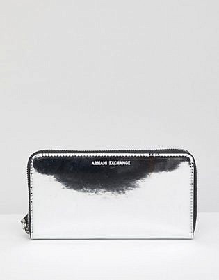 Armani Exchange Metallic Wristlet Purse