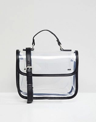 Bershka Clear Cross Body Bag With Black Trim