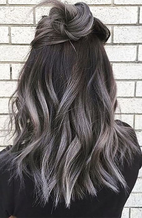 Black Hair Grey Highlights 1