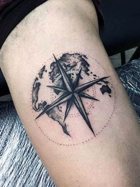 Geographical Bicep Tattoos