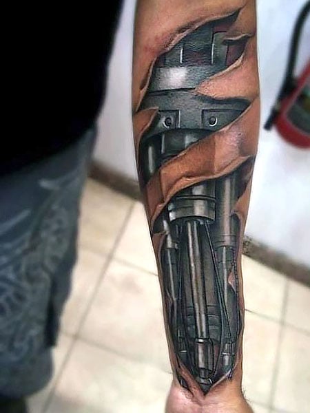 Mechanical Arm Tattoo