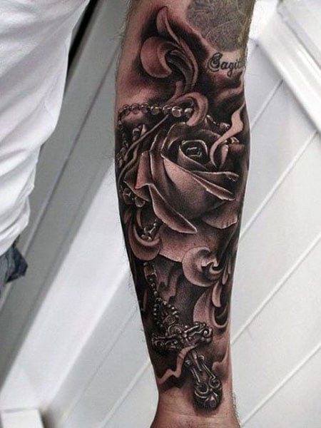 Rosary Tattoo On Arm