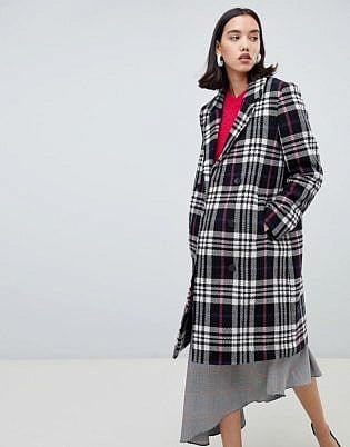 Selected Femme Wool Check Coat