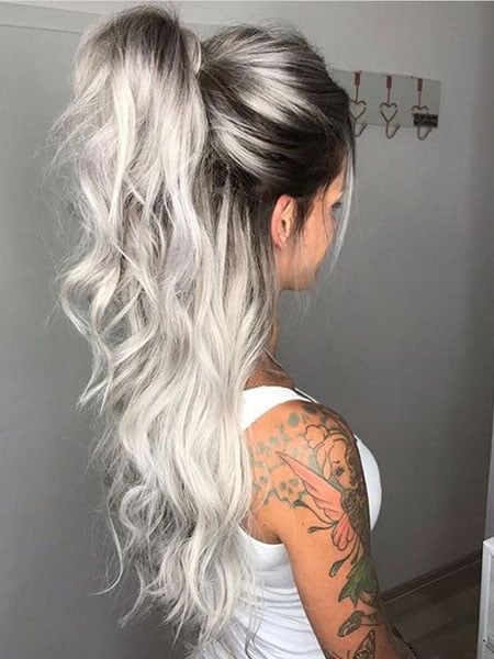 Silver Hair With Dark Roots