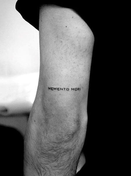 Simple Writing Arm Tattoos