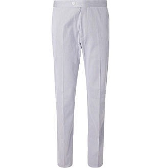 Striped Stretch Cotton Trousers