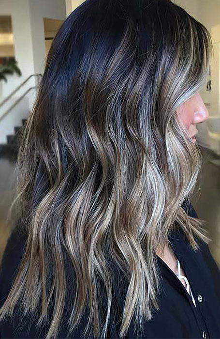 Gray highlights on black hair Get inspired by the trendiest ideas for gray  highlights