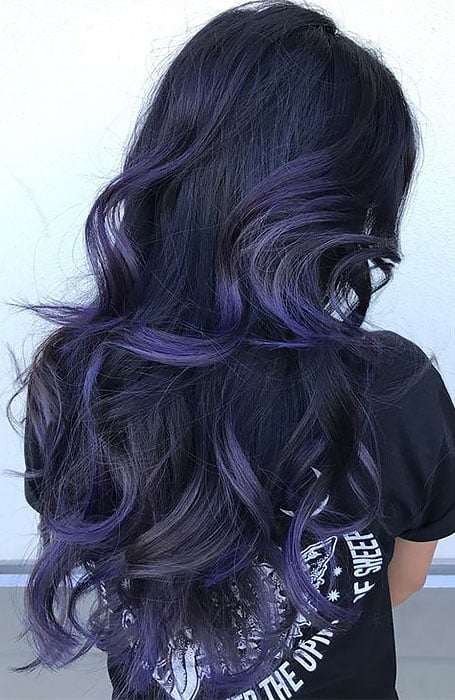 Black Hair Purple Highlights 1