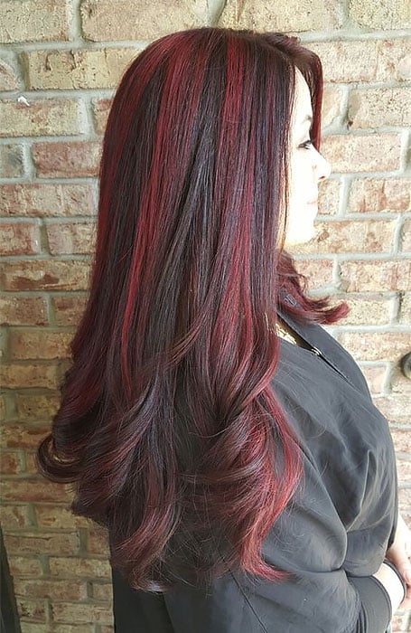 Black Hair Red Highlights 1