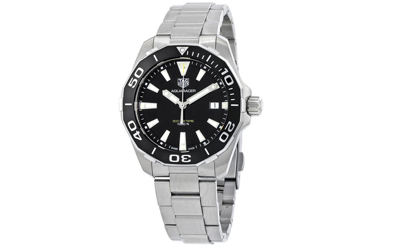 Aquaracer Black Dial Quartz Men's Watch