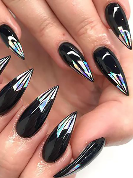 Black Stiletto Nails