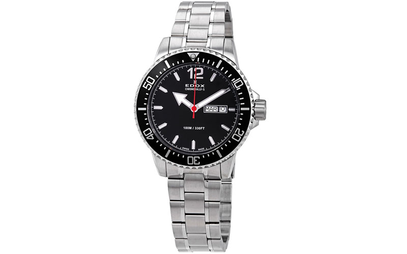 Chronorally S Black Dial Men's Stainless Steel Watch 84300 3m Nbn