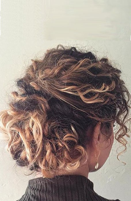 Curly Short Hair Updo