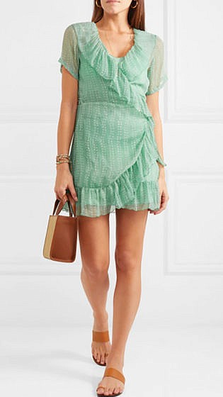 CLOE CASSANDRO Kimi printed silk-crepon wrap mini dress