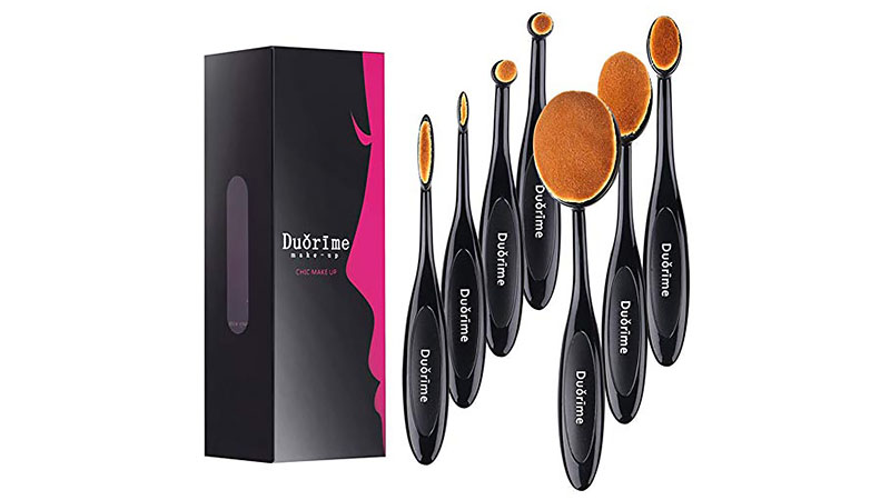 Duorime 7 Piece Oval Makeup Brush Set