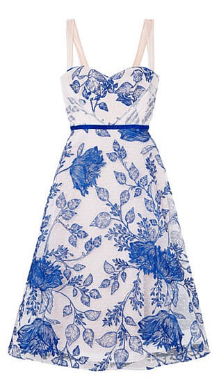 Embroidered point d'esprit dress