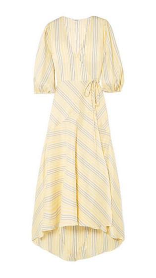 Striped silk midi dress