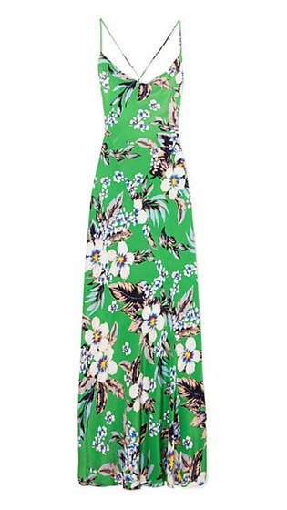 Floral-print silk crepe de chine maxi dress