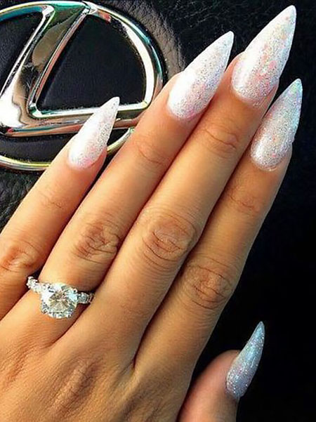 Glitter Stiletto Nails