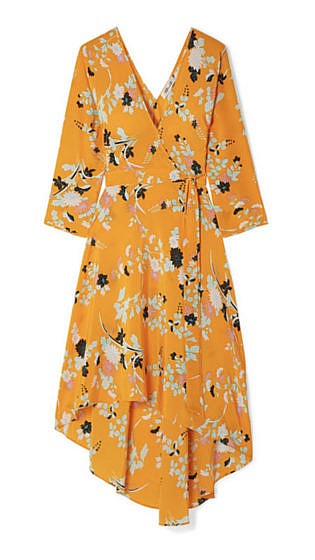Eloise floral-print silk wrap dress