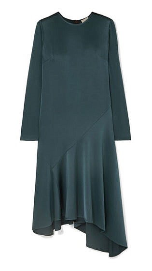 long sleeve midi wedding guest dress