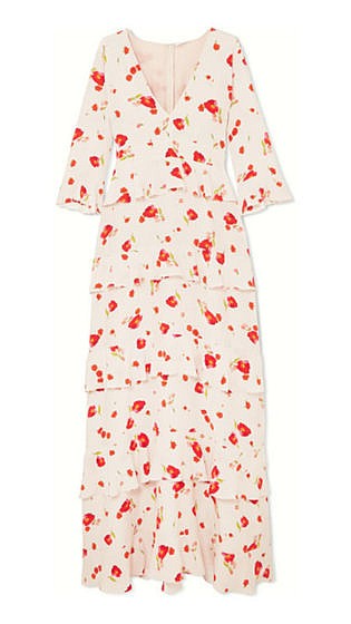 Elizabeth floral-print crepe de chine maxi dress
