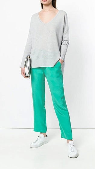 MAX & MOI eyelet detail cropped trousers