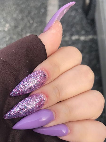 Purple Stiletto Nails