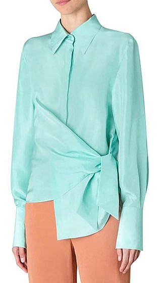 BIANCA SPENDER mint silk rapture shirt