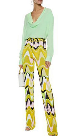 EMILIO PUCCI Draped silk crepe de chine blouse