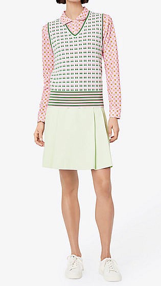 TORY BURCH tech twill pleated golf skirt