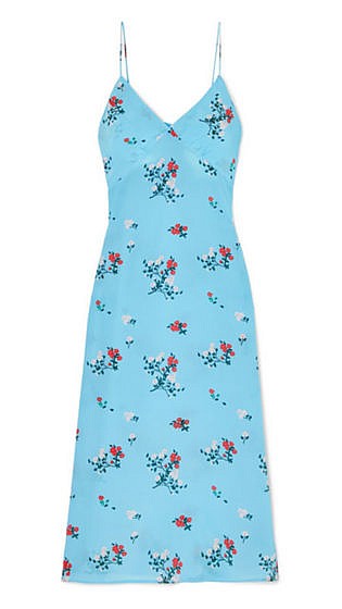 FLORAL-PRINT SILK CREPE DE CHINE MIDI DRESS