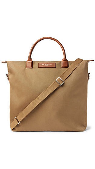 Want Les Essentiels O'hare Leather Trimmed Organic Cotton Canvas Tote Bag