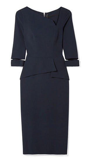 Dunne asymmetric cutout crepe dress