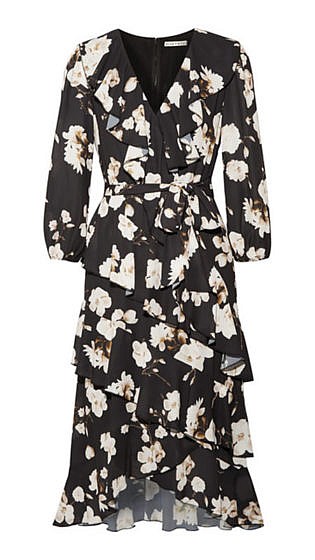 Kye ruffled floral-print crepe de chine midi dress