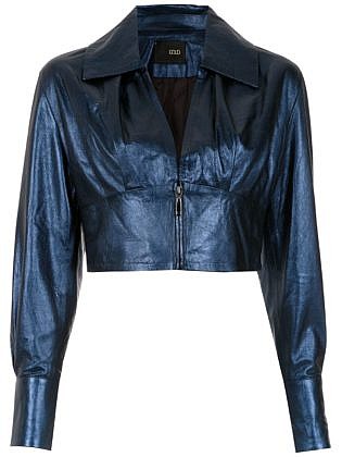 Andrea Bogosian Leather Jacket Blue