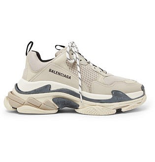 Balenciaga Triple S Mesh, Nubuck And Leather Sneakers