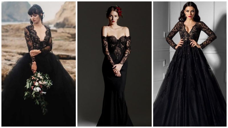 Black Lace Wedding Dresses