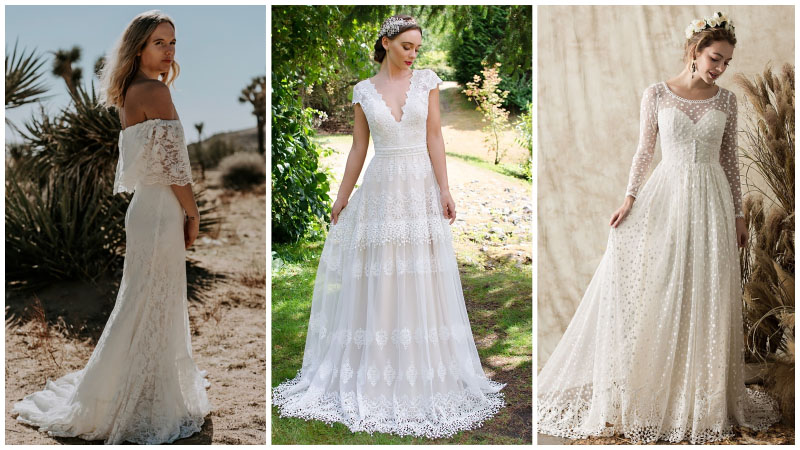 Boho Lace Wedding Dresses