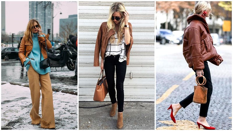 winter leather jacket outfits