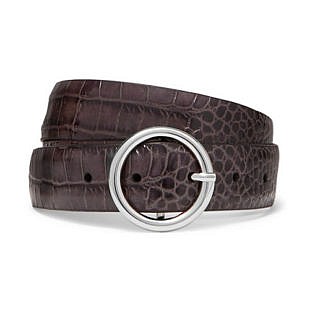 Croc Effect Leather Belt