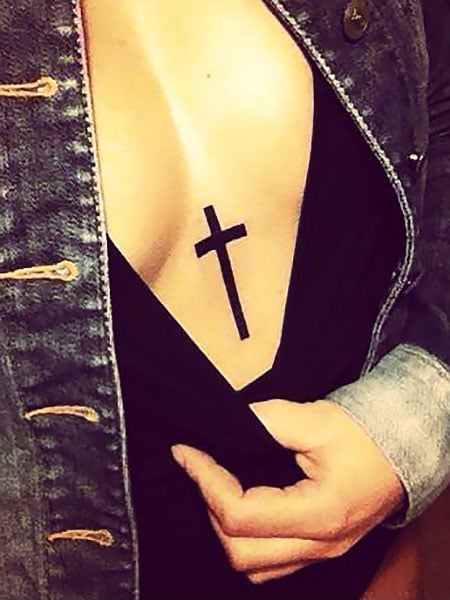 Cross Chest Tattoo