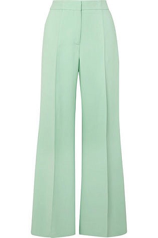 Derek Lam Crepe Wide Leg Pants Green
