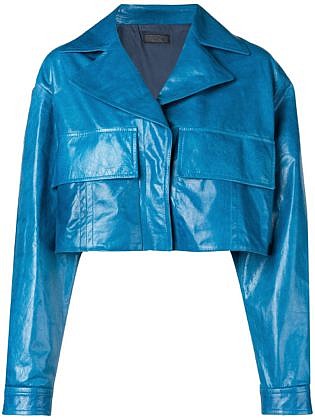 Drome Oversized Pocket Cropped Jacket Blue