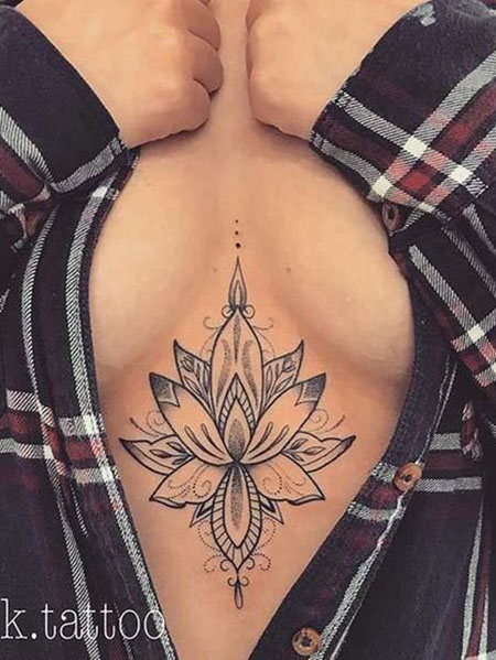 flower tattoo on chest