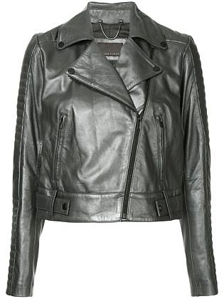 Ginger & Smart Cropped Biker Jacket Black