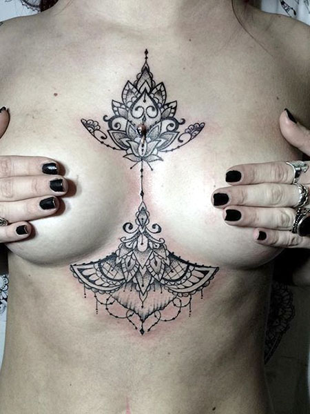 Gypsy Style Chest Tattoo